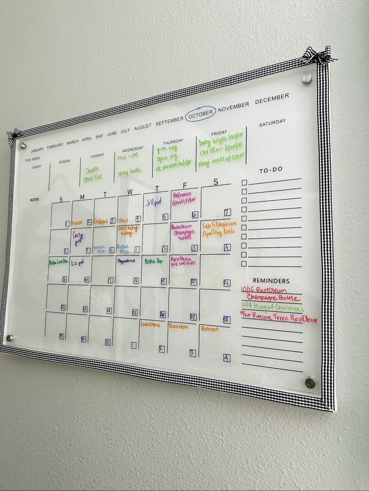 Oversized Dry Erase Acrylic Wall Calendar for Tracking Your Creative Business